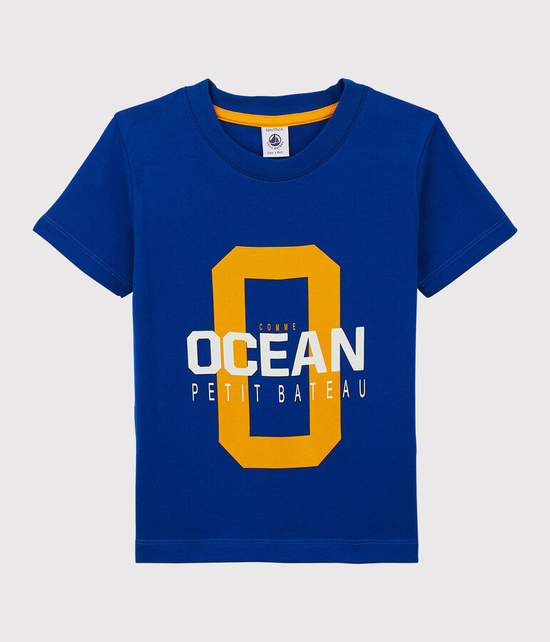 Jersey T-shirt met korte mouwen voor jongens blauw