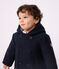 Caban b&eacute;b&eacute; en drap de laine uni bleu marine
