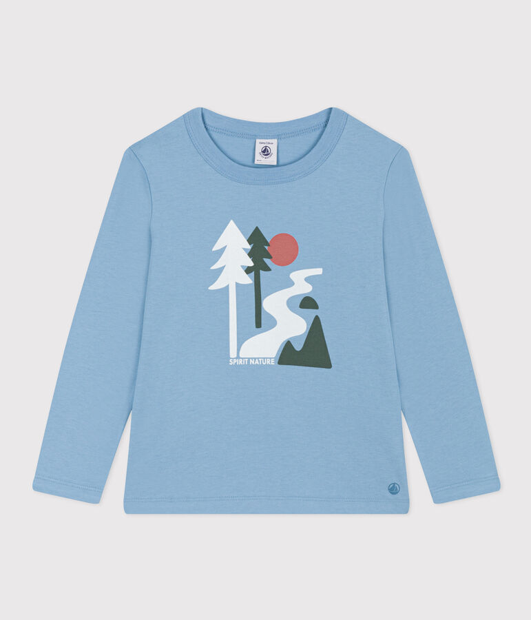 T-shirt met lange mouwen uit katoen voor meisjes/jongens blauw