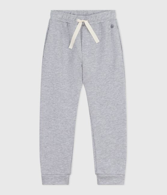 Effen katoenen joggingbroek voor kinderen grijs FUMEE CHINE
