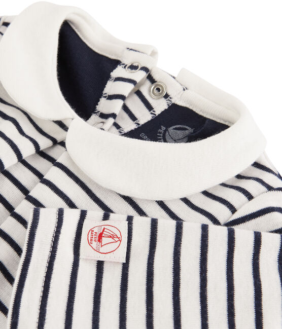 Robe legging bébé fille blanc MARSHMALLOW/bleu SMOKING