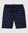 Gerecycleerde zwemshort met print voor jongens blauw SMOKING/wit MARSHMALLOW