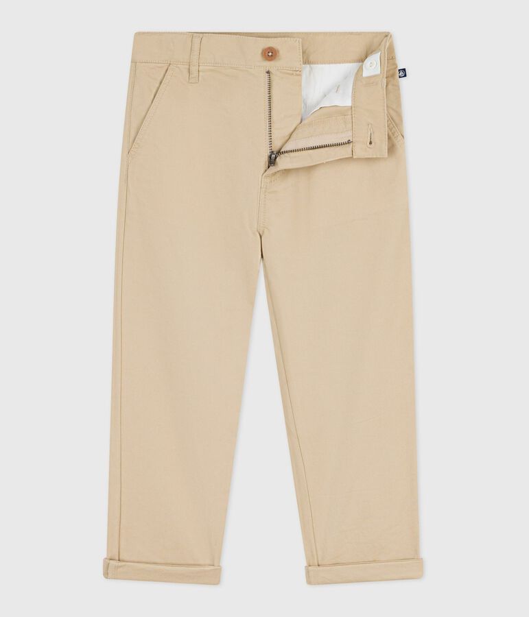 Pantalon enfant en coton beige