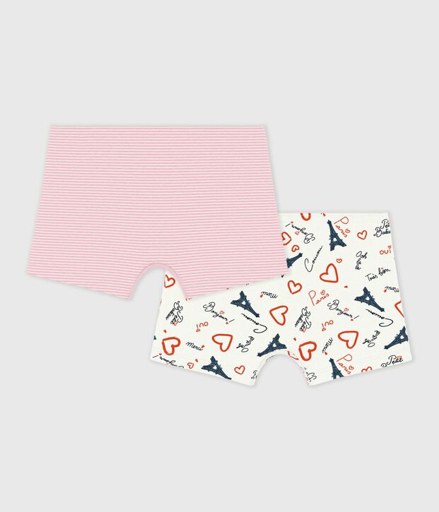 Lot de shorties enfant en coton long imprim&eacute; Paris multicouleur