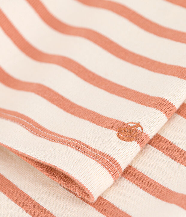 Katoenen marinetruitje met knoopsluiting voor dames ecru/roze
