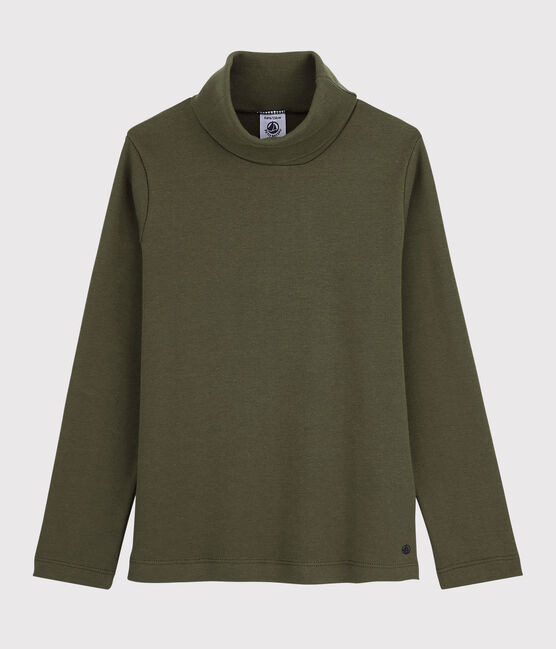 Sous-pull en coton enfant fille / garçon vert MILITARY