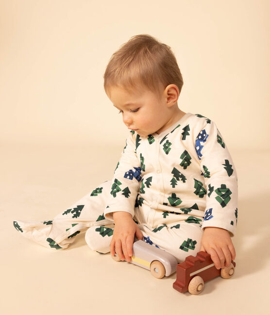 Babypyjama met dennenprint van molton wit AVALANCHE/ MULTICO