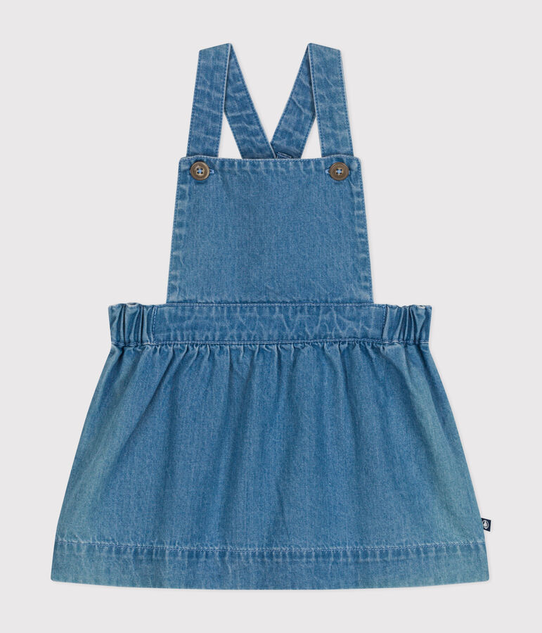 Jurk zonder mouwen van licht denim voor baby's blauw
