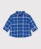Chemise b&eacute;b&eacute; en flanelle &agrave; carreaux bleu/&eacute;cru