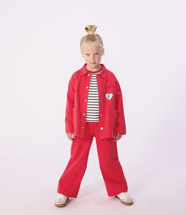 Pantalon enfant en denim rouge