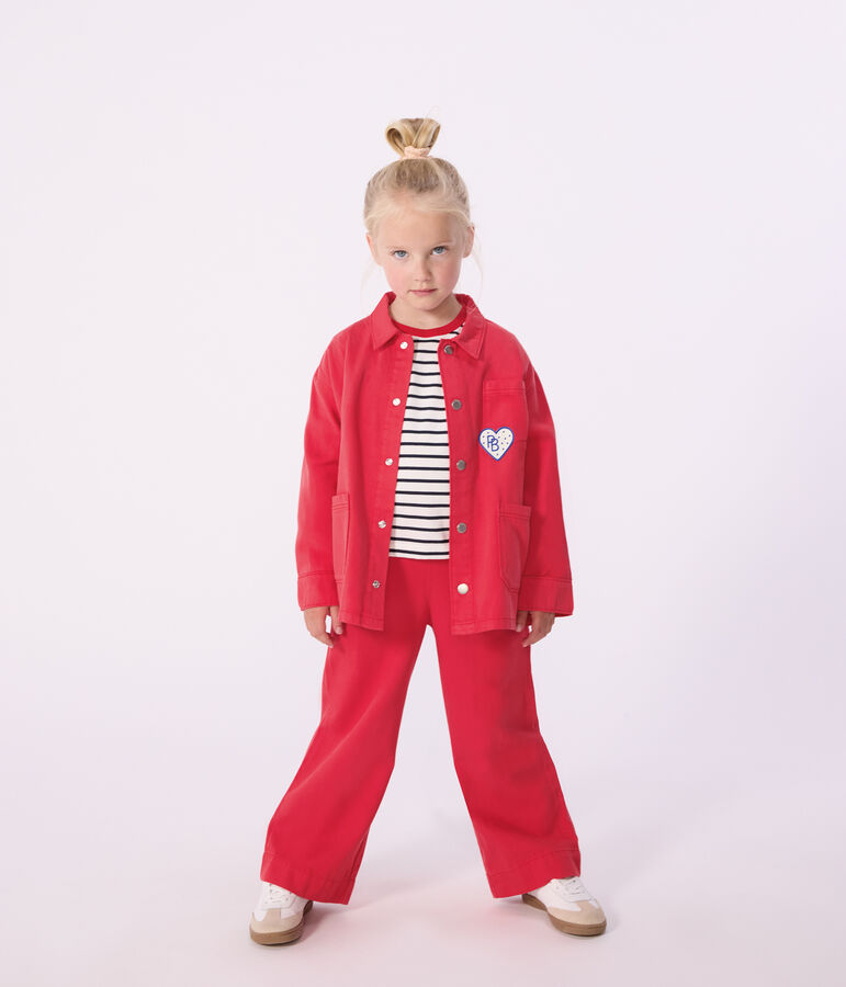 Pantalon enfant en denim rouge