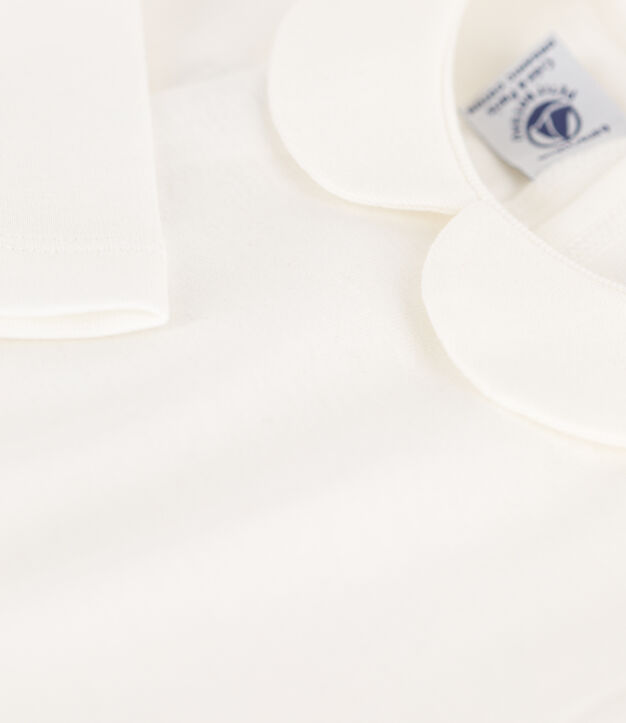 T-shirt manches longues enfant en coton blanc