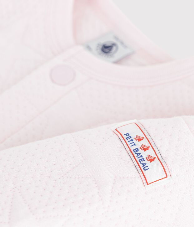 Cardigan b&eacute;b&eacute; en coton &eacute;pais motifs &eacute;toiles rose clair