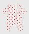 Gewatteerde katoenen babypakje met print wit MARSHMALLOW/rood TERKUIT