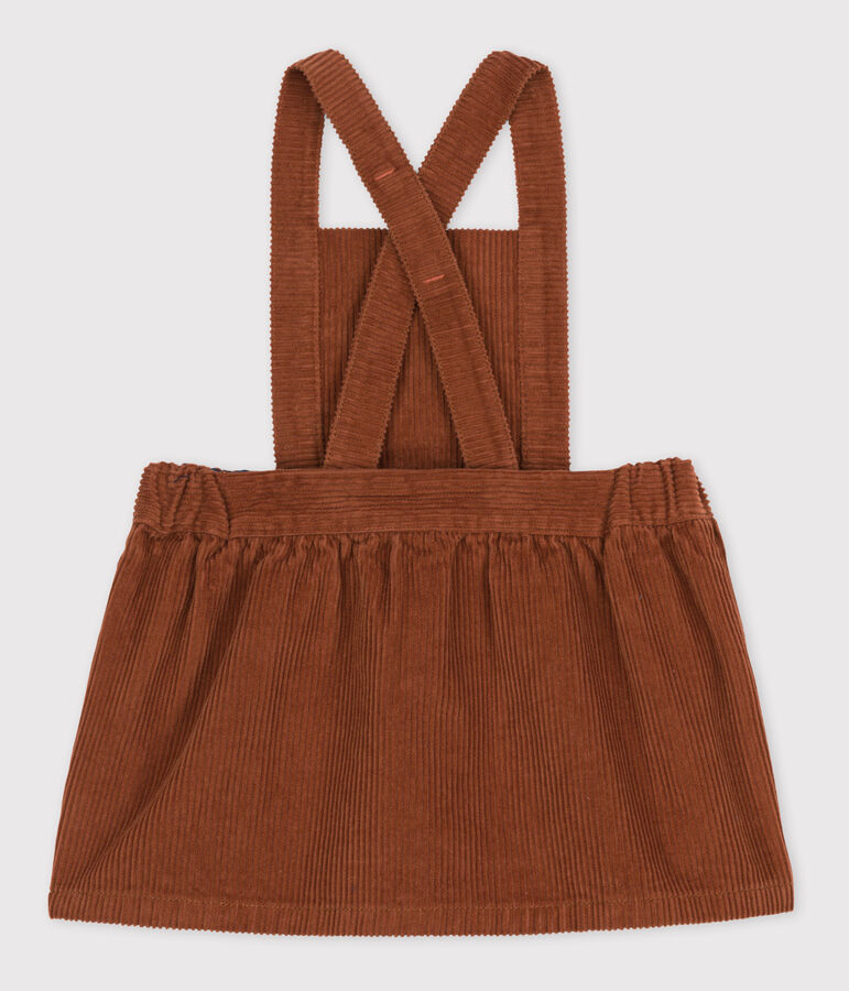Robe sans manche b&eacute;b&eacute; en velours grosses c&ocirc;tes marron