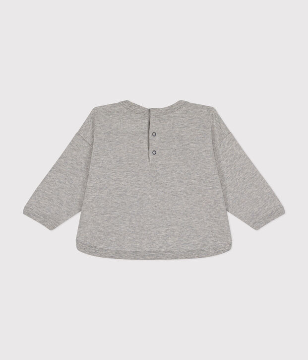 Fleece sweatshirt met Monsieur Madame-print voor baby's grijs