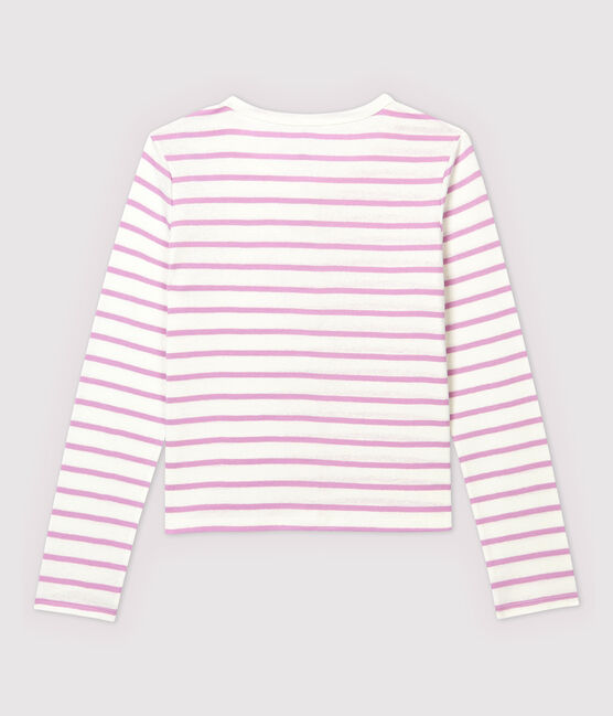 Cardigan en coton/lin rayé Femme blanc MARSHMALLOW/rose BOHEME