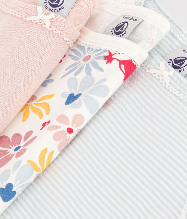 Lot de 3 chemises &agrave; bretelles fleur en coton enfant multicouleur
