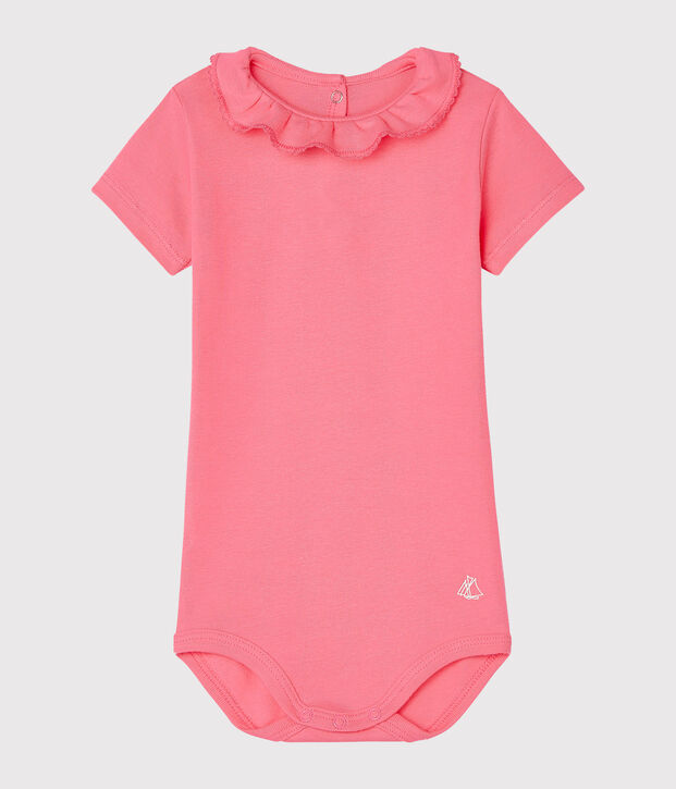 Rompertje met boord babymeisje roze