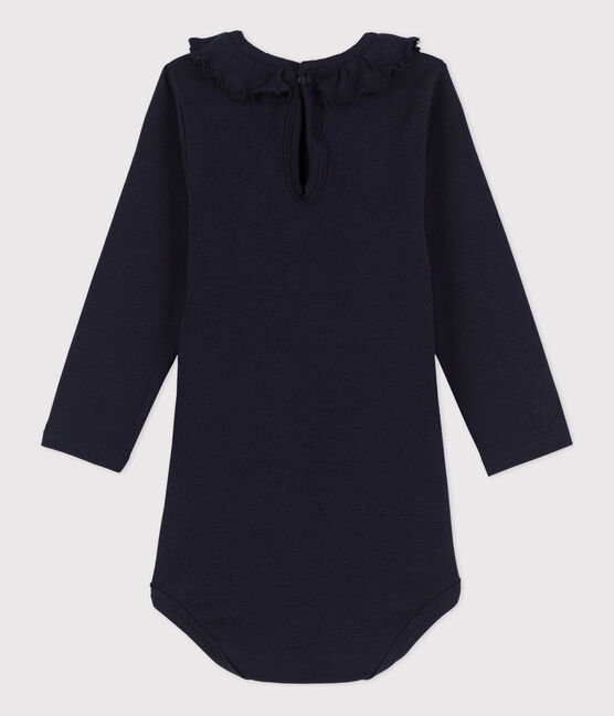 Babybody met lange mouwen en kraagje van katoen blauw SMOKING