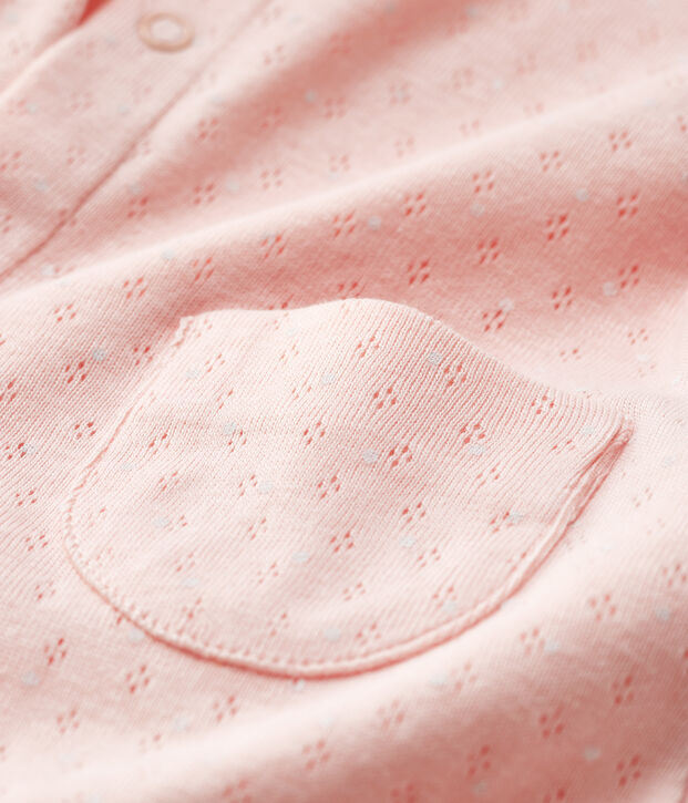 Geribde cardigan voor babymeisjes roze/wit