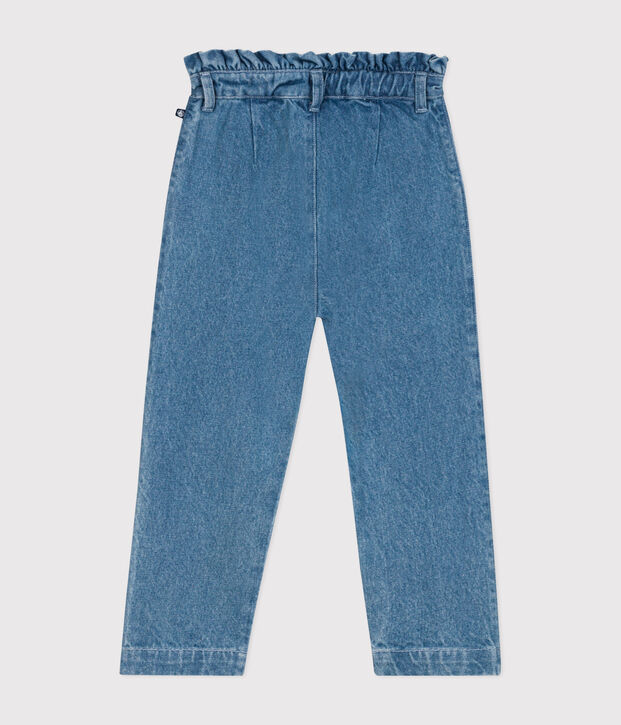 Rechte broek van denim voor meisjes blauw