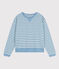 Katoenen sweatshirt met marinestrepen voor dames AZUL/ MONTELIMAR