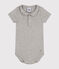 Katoenen body met korte mouw en Peter Pan-kraagje voor baby's grijs CHATON CHINE