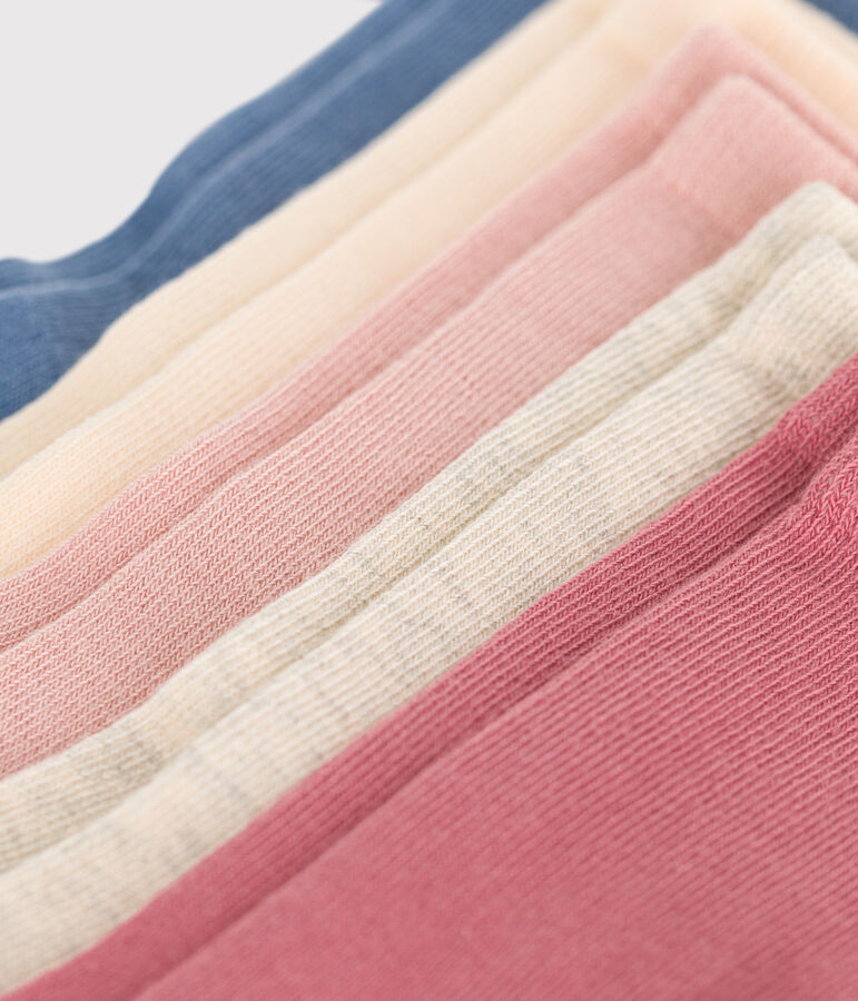 5 paires de chaussettes en coton unies enfant multicouleur