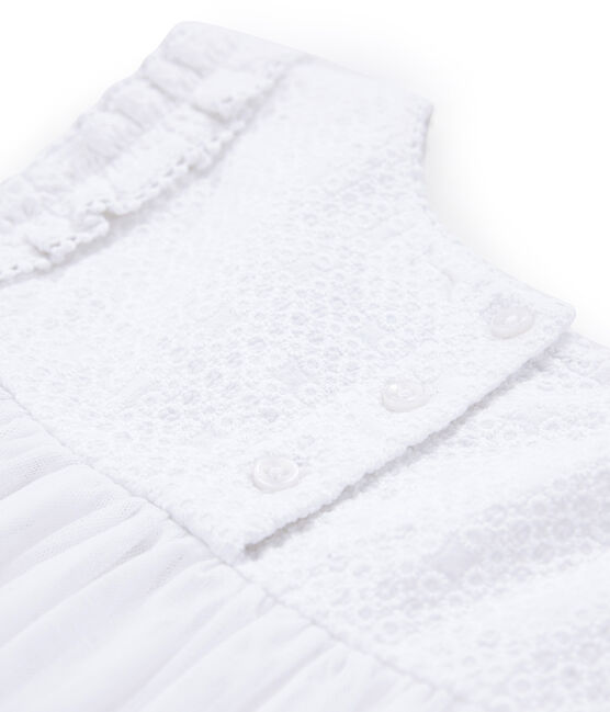 Robe de cérémonie enfant fille blanc ECUME/jaune OR