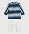 Combinaison longue Petit Bateau x Deyrolle bleu SHADOW/écru MULTICO