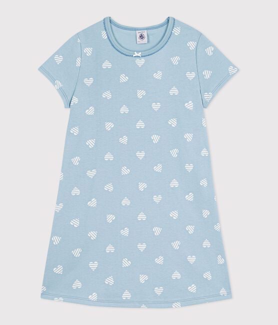 Chemise de nuit enfant en coton manches courtes imprimé cœurs MIMI/ ECUME