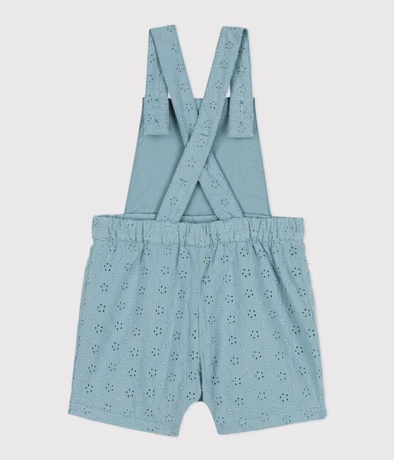 Salopette courte bébé en broderie anglaise vert MIMI