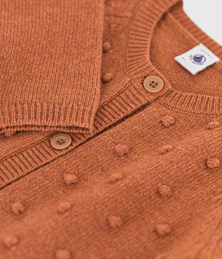 Meisjesvest in wol bruin