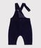 Salopette b&eacute;b&eacute; en velours jambes longues unie bleu marine