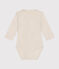 Katoenen body met lange mouwen en kraagje voor baby's beige MONTELIMAR CHINE