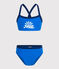 Meisjesbadpak uit 2 delen blauw SURF