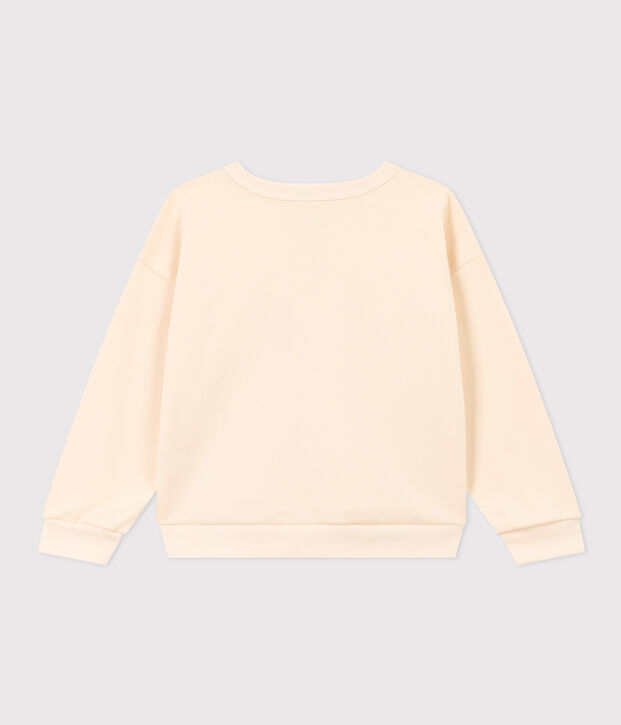 Sweater in molton voor meisjes ecru