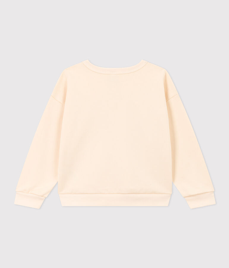 Sweater in molton voor meisjes ecru