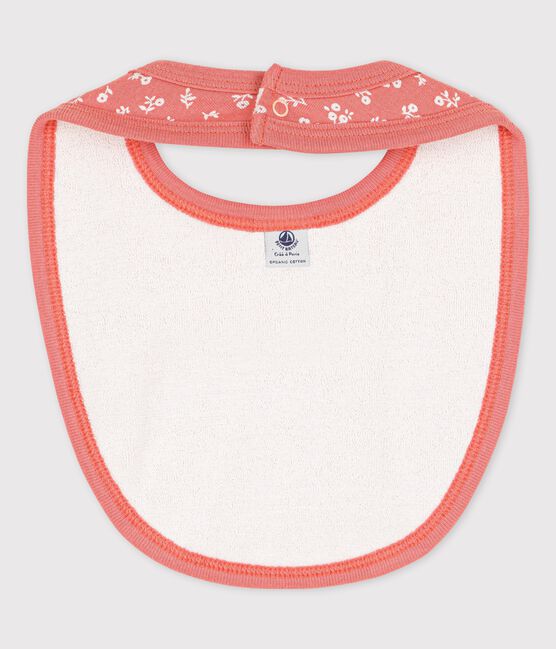 Slabbetje in biokatoen voor baby's roze PAPAYE/ MARSHMALLOW