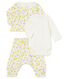 Ensemble trois pièces bébé fille en laine et coton