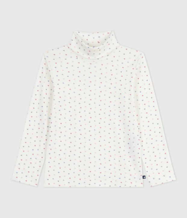 Sous-pull enfant en coton imprim&eacute; blanc/multicouleur