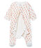 Fluwelen bodyjama babymeisje wit MARSHMALLOW/wit MULTICO