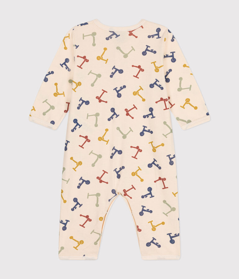 Pyjama sans pieds en coton b&eacute;b&eacute; &eacute;cru/bleu