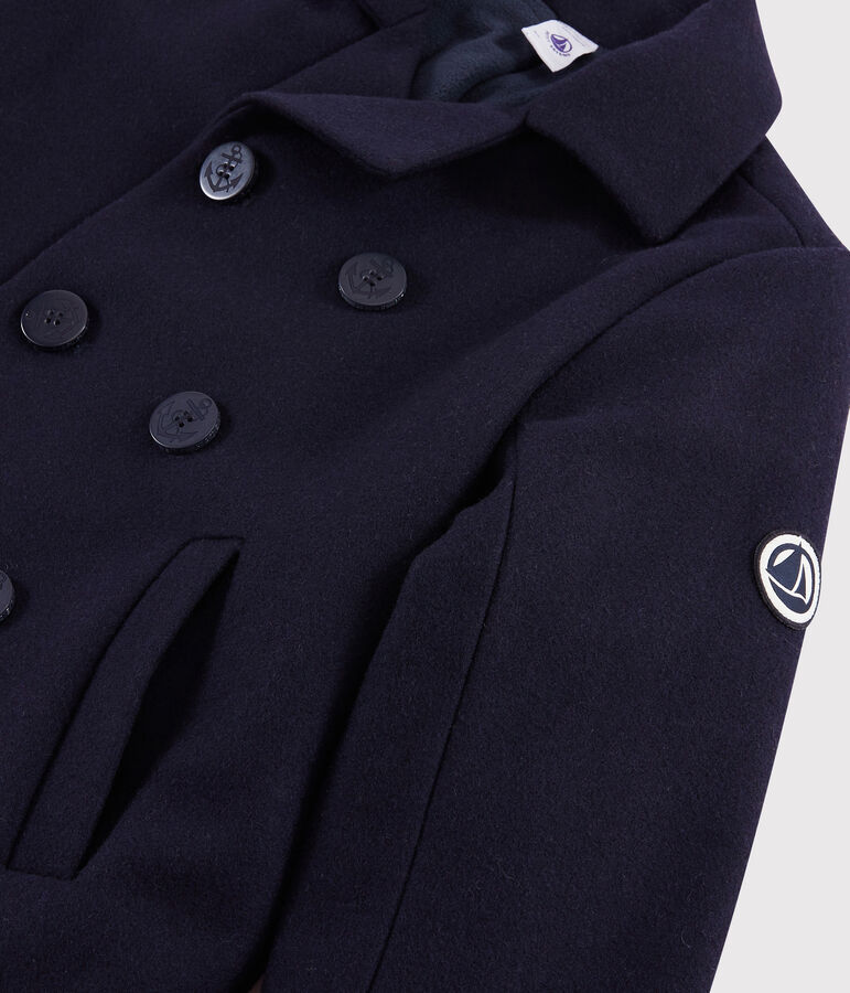 Caban en drap de laine gar&ccedil;on bleu