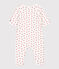 Pyjama bébé en velours cœurs  blanc MARSHMALLOW/rouge TERKUIT