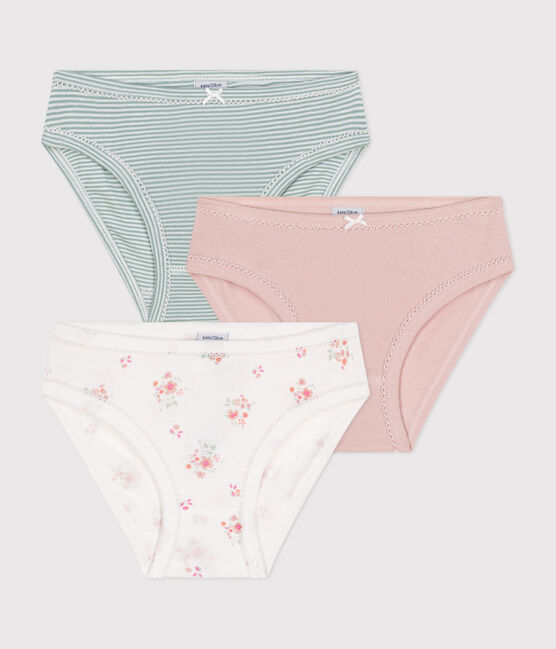Set van 3 katoenen slipjes met bloemenprint voor kinderen variante 1