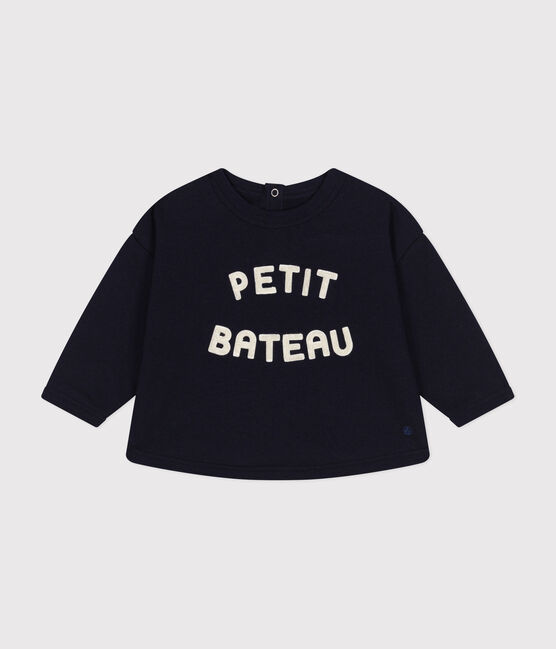 Fleece sweatshirt voor baby's blauw SMOKING