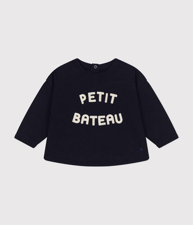 Sweatshirt en molleton b&eacute;b&eacute; bleu marine