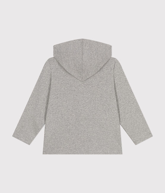 Sweatshirt zippé à capuche en cote enfant garçon gris CHATON CHINE